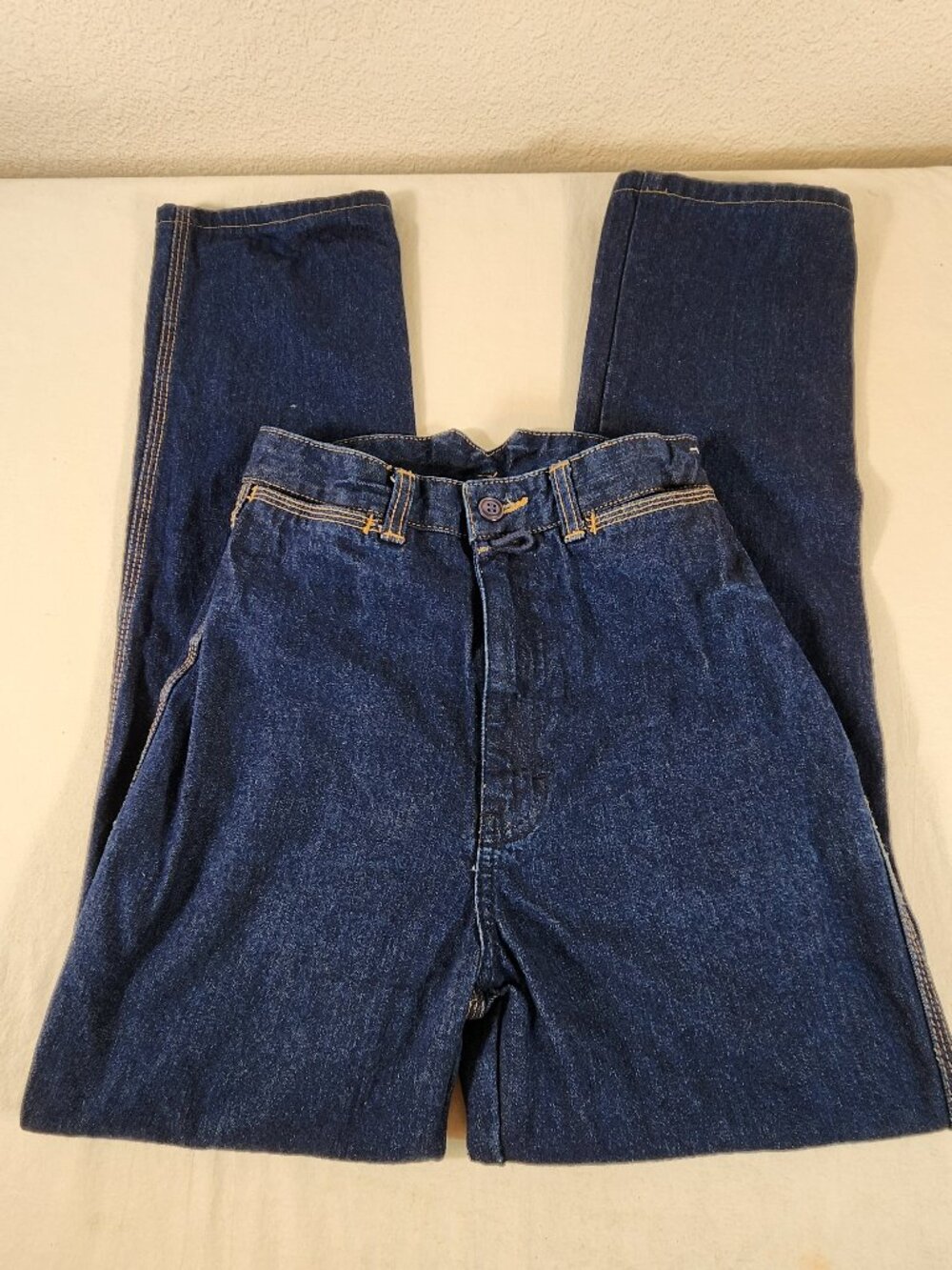 Vintage Brittania JUNIOR Womens Jeans 80s 90s V-Yoke Denim High Rise Cotton Sz 5